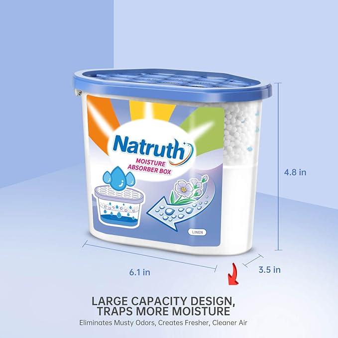 NATRUTH Fresh Linen Moisture Absorber（6 Pack）12.5 Oz,Humidity Absorber Attracts Extra Moisture from Your Bathroom, Closet, Kitchen & Study, Dehumidifier for Closet - Image 5