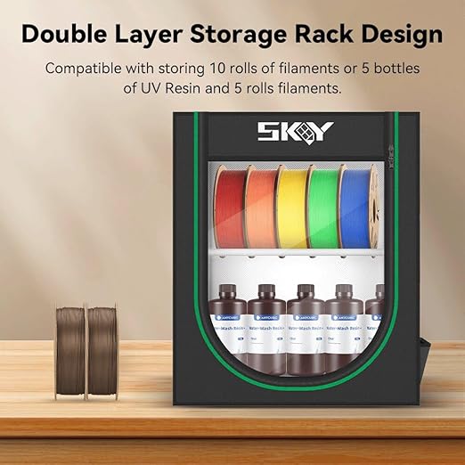 3D Printer Storage Box, Storage Rack for 3D Printing Filaments,Dustproof and Waterproof Enclosure Box for Storage and Easy to Store 10 roll Pack - Image 3