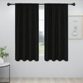 Easy-Going Rod Pocket Blackout Curtains for Bedroom, Room Darkening Window Curtains for Living Room, Thermal Insulated Noise Reduction Solid Window Drapes, 2 Panels(34x63 in, Black) by Easy-Going