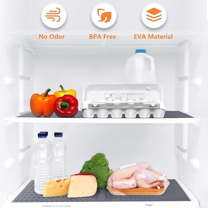 Shelf Liners for Kitchen Cabinets Refrigerator Liners Waterproof & Oil-Proof Kitchen Cupboard Liner Durable Plastic Drawer Mats EVA Material Non Adhesive Fridge Liner for Shelves 35.4 x 236.2 Inches - Image 5