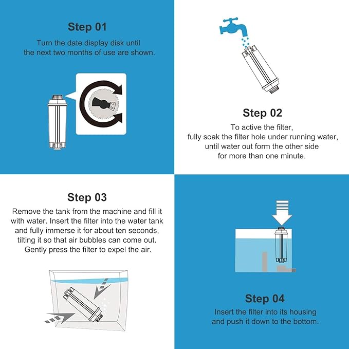 Descaling Kit Compatible with Delonghi Coffee Machines: 2 Full Maintenance Cycles | 2 Compatible with De'Longhi water Filters + 2x100ml Descaling Solution Replace Every 3 Months （6-Month） - Image 6