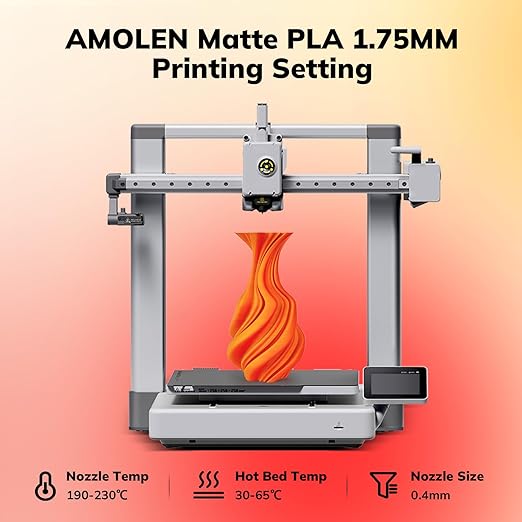 AMOLEN Matte PLA 3D Printer Filament - Dual Color Red Gold Filament, Smooth Finish Color Change 3D Printing Filament 1.75mm, 1KG/2.2lb - Image 5
