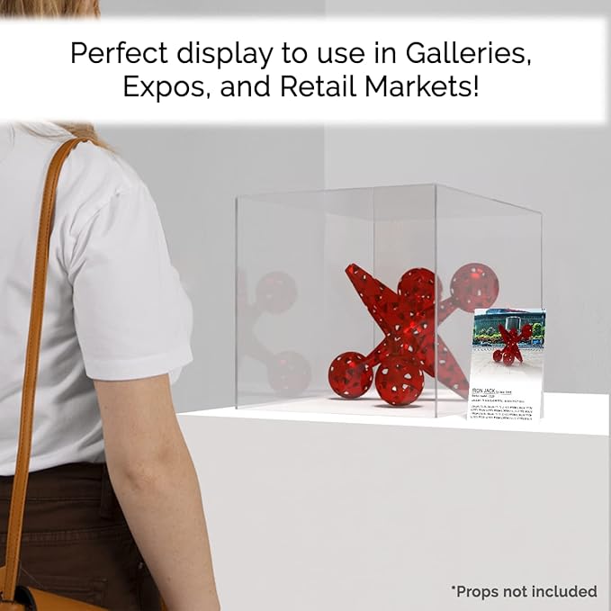 14" Clear Acrylic Display Box with One Open Side No Lid Versatile Square Plexiglass Merchandise Storage Bin or Retail Product Riser by Marketing Holders - Image 2