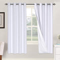 H.VERSAILTEX Linen Blackout Curtains 72 Inches Long 100% Blackout Thermal Insulated Textured Linen Look Curtain Draperies Anti-Rust Grommet, Energy Saving with White Liner, 2 Panels, Bright White by HVERSAILTEX
