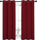 NICETOWN Christmas Burgundy Bedroom Curtains Blackout Draperies, Decorations Thermal Insulated Solid Grommet Top Blackout Drapes for Cafe (One Pair, 34 x 54-inch) by NICETOWN