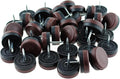 50PCS Round Heavy Duty Nylon Furniture Pads Chair Leg Floor Protectors Premium Chair Glides 26MM Plastic Floor Pegs Upper Black Lower Brown Suitable for Chair Table and Sofa Feet by SQXBK