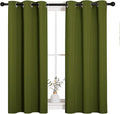 NICETOWN Christmas Bedroom Curtain Panels Blackout Draperies, Holiday Christmas Decor Thermal Insulated Solid Grommet Blackout Curtains/Drapes (One Pair, 34 by 45-inch, Olive Green) by NICETOWN