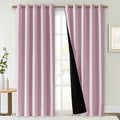 NICETOWN 100% Blackout Window Curtain Panels, Baby Pink, 2 PCs, 62" Wide Each Panel, Cold and Full Light Blocking Drapes with Black Liner for Nursery, 84 inches Drop Thermal Insulated Draperies by NICETOWN