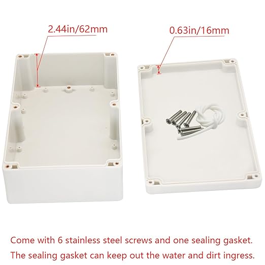 Project Box IP65 Waterproof Junction Box ABS Plastic Electrical Boxes DIY Electronic Project Case Power Enclosure White 9.06x5.90x3.43 inch (230 x 150 x87 mm) - Image 4