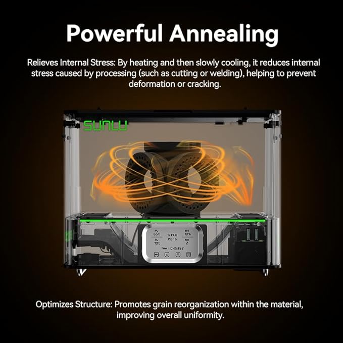 SUNLU Filament Dryer Box E2,Up to 110℃,Professional Drying and Annealing,Born for Engineering 3D Printer Filament,SUNLU FilaDryer E2 Fits PLA,PETG,ABS, ASA,PC-ABS/PBT,PA6-GF/CF,PA12-CF,PA612-CF etc. - Image 3