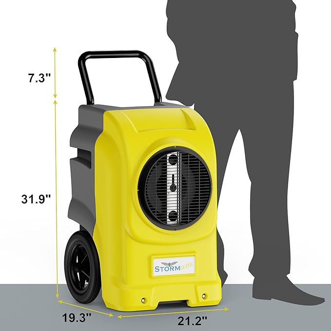 AlorAir 270 Pints Commercial Dehumidifiers for Large Room or Basements, Industrial Large Dehumidifier with Pump and Drain Hose, Dehumidifiers with Smart Wi-Fi, Manufacturer's 5 Years Warranty, Yellow - Image 7