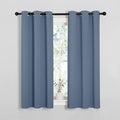 NICETOWN Kitchen Curtains with Grommet Top, Privacy & Room Darkening Thermal Insulated Draperies for Boys Bedroom, Nursery (Stone Blue, 34" Wide by 54" Long, Set of 2) by NICETOWN