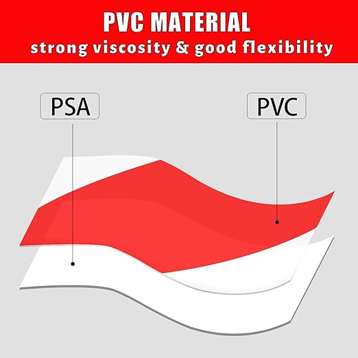 Hazard Tape - 2 Inch x 108 Feet Red & White Ultra-Adhesive Hazard Warning Safety Stripe Tape for Marking Floor, Walls - Image 4
