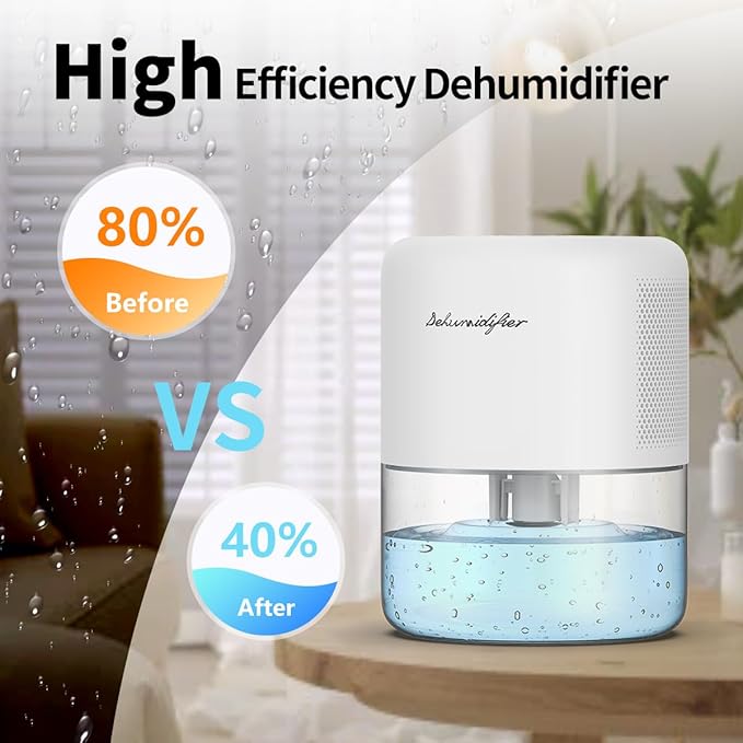 Dehumidifier Small Mini Dehumidifiers for Home 44oz Water Tank 10 Colors Light 4 Timer 3 Modes Auto Shutoff Defrost Portable Dehumidifiers for Bedroom Bathroom Closet Small Spaces - Image 2