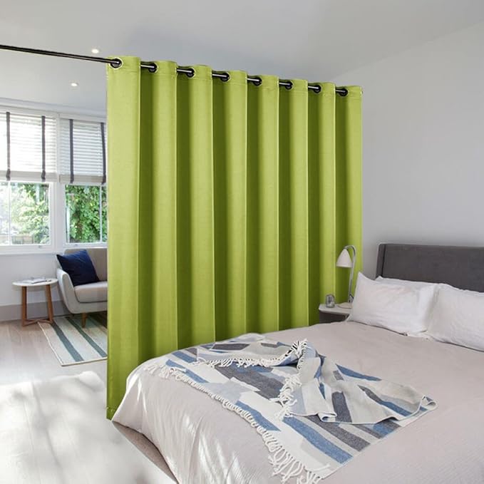 NICETOWN Glass Door Curtains for Window - Wide Thermal Curtain Panels, Sliding Door Drapes, Extra Wide Curtains (Fresh Green, 100 inches Wide x 84 inches Long) - Image 8