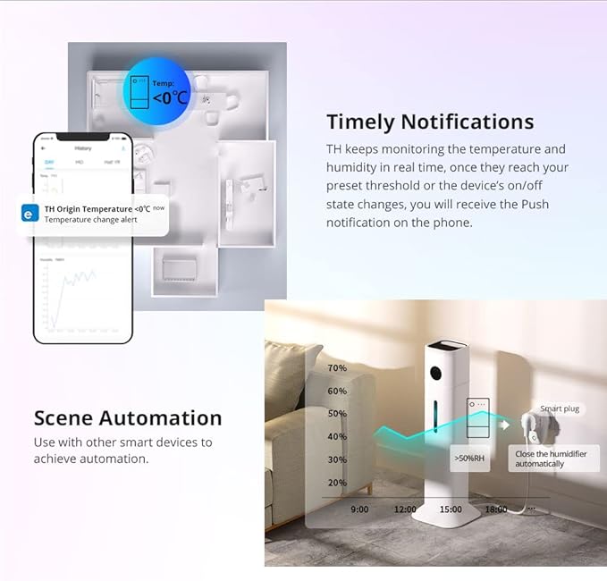 Smilewolf TH Elite 16A/20A WiFi Smart Switch Temperature and Humidity Monitoring Switch Smart Home work with DS18B20/ THS01/ RL560 (THR316) - Image 7