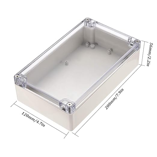 ABS Plastic Junction Box, Dustproof Waterproof IP65 Electrical Enclosure Box - Universal Project Enclosure Grey, with PC Transparent/Clear Cover 8" x 4.7" x 2.2"（200mm x 120mm x 56mm） - Image 2