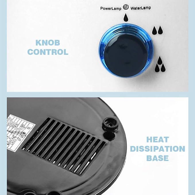 EKDJKK 4L Reptile Humidifier Fogger, Large Size High Pressure Silent Reptile Tank with Humidity Control and Hose for Reptiles, Amphibians, Herps, Compatible with All Terrariums, Cages, Enclosures - Image 4