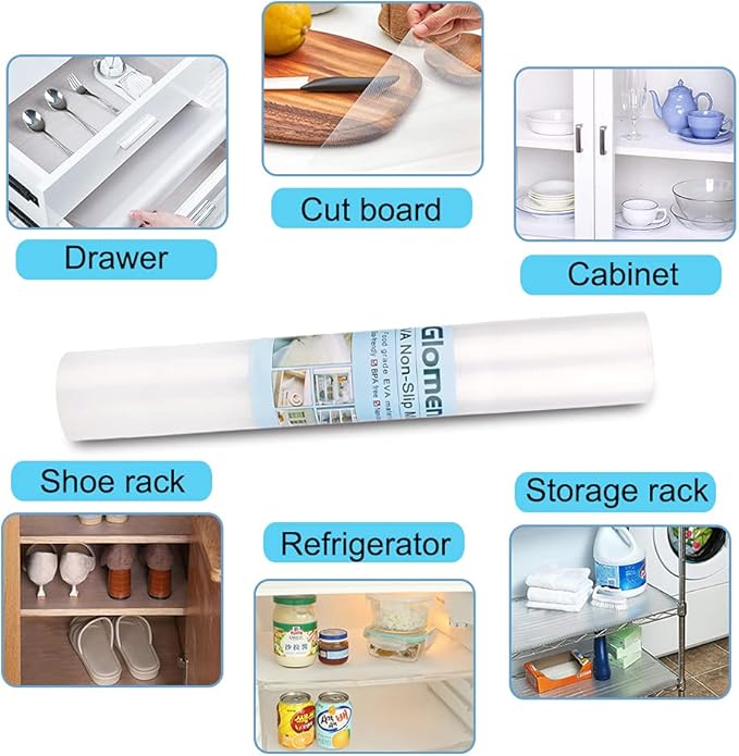 Shelf Liner, Non-Slip Cabinet Liner, Washable Oil-Proof for Kitchen Cabinet, Shelves, Refrigerator, Storage, Desks, 16 Inches x 20 FT, Non Adhesive Drawers Liner… (16 Inches x 20 FT) - Image 6