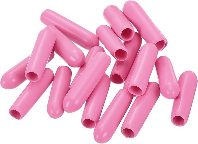 uxcell 20pcs Rubber End Caps 3mm(1/8 inch) ID Vinyl PVC Round Tube Bolt Cap Cover Screw Thread Protectors Pink - Image 4