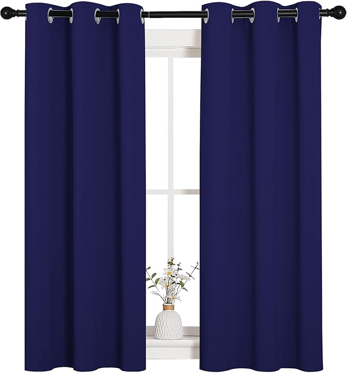 NICETOWN Blackout Curtain Panels, Window Treatment Energy Saving Thermal Insulated Solid Grommet Blackout Drapes/Draperies (Royal Blue, 1 Pair, 34 by 54) - Image 4