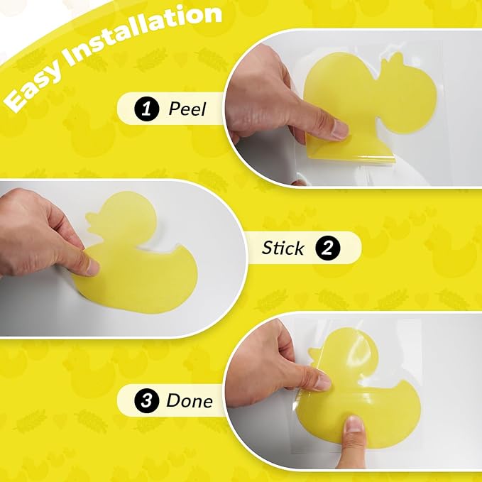 S&X Bathtub Non Slip Stickers for Kids, 12-Pack Cartoon Duck Shower Non Slip Stickers - Comfortable High Grip On Slippery Surfaces - Image 4