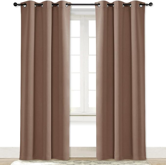 NICETOWN Room Darkening Curtain Blackout Drape Window Treatment Thermal Insulated Solid Grommet Blackout Curtain/Drape for Bedroom (1 Piece, 42 by 84 inch, Cappuccino) by NICETOWN
