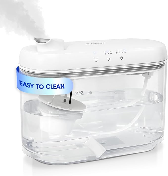 Top Fill Humidifiers for Bedroom Large Room, Super Easy Clean Humidifier with Only 3 Washable Parts to Clean, 1.3Gal 4.5L Ultrasonic Cool Mist Humidifier, Filter-free, 25dB Ultra-quiet for Baby by RIMOO