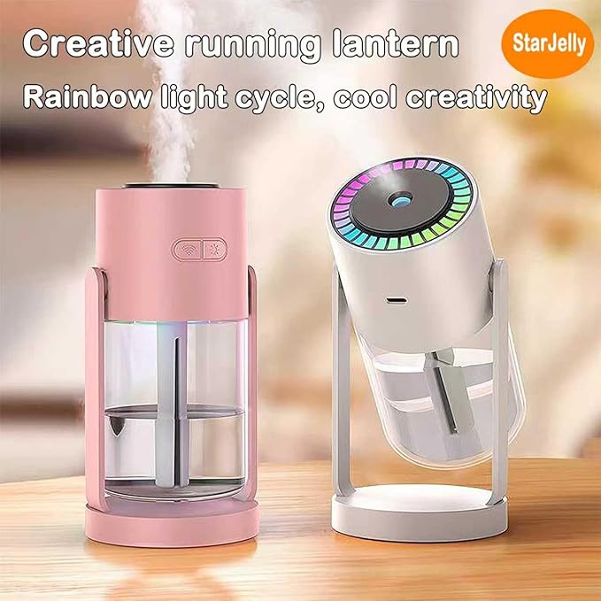 Portable Starry Sky Projection Humidifier, USB Mini Humidifier, 360° Rotating Nozzle, Colorful Lights, Anti-Clogging Technology, Ultra-Quiet Design, Suitable for Offices, Bedroom, Desktops. (02 Pink) - Image 8