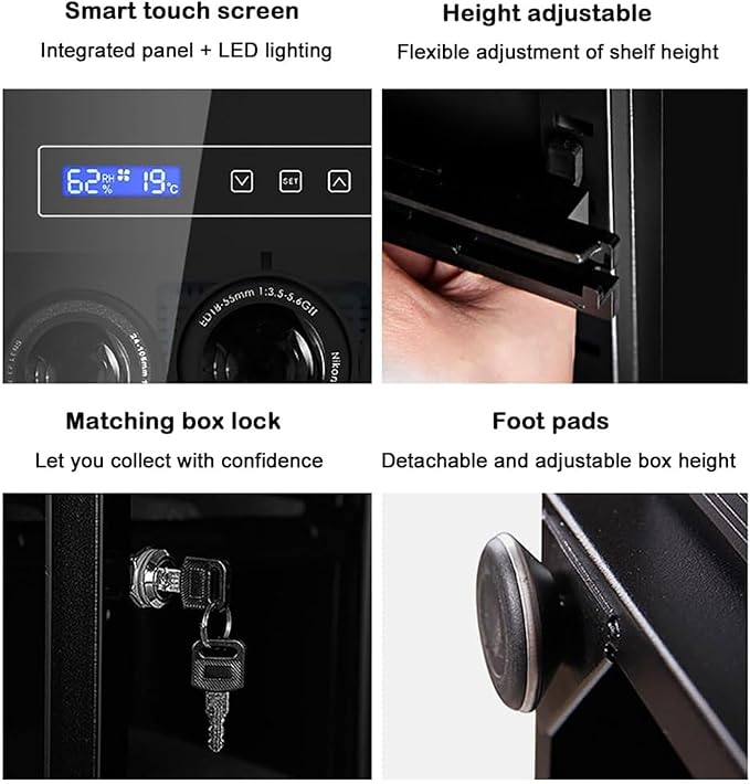 100L Camera Drying Cabinet, Digital Control Electronic Dry Box, 25-60RH Adjustable Mute Energy Saving Dryer for Lens Equipment, Books, Cameras, Microscopes - Image 7