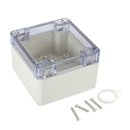 ABS Plastic Junction Box, Dustproof Waterproof IP65 Electrical Box - Universal Project Enclosure Grey, with PC Transparent/Clear Cover 3.3"x3.2"x2.2"(83mm x 81mm x 56mm) by AWCLUB