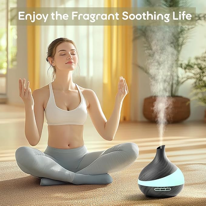 500ML Essential Oil Diffuser: Aroma Diffuser with Remote Control for Hotel Spa Yoga Room - Humidifiers for Bedroom with 14 Colors LED Night Light for Kids/Women Home Relaxation - Image 2
