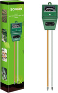 SONKIR Soil pH Meter, MS02 3-in-1 Soil Moisture/Light/pH Tester Gardening Tool Kits for Plant Care, Great for Garden, Lawn, Farm, Indoor & Outdoor Use (Green) by SONKIR