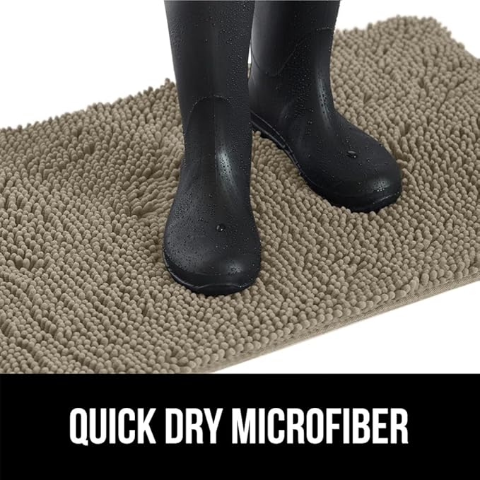GORILLA GRIP SOAKSTOPPER Dog Door Mat, 48x30 Machine Washable Rug Absorbent Doormat Captures Moisture Mud Dirt, Quick Dry Soft Chenille Entryway Rugs Indoor Entrance Mats for Dog Paws, Cappuccino - Image 10
