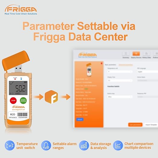 Frigga M2D 10Pack Reusable Temperature Data Logger Multi-Use USB Digital Temperature Recorder 14400 Points Refrigerator Thermometer Logger High Accuracy PDF CSV Report - Image 2