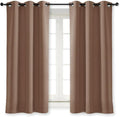 NICETOWN Small Window Blackout Curtain Panel Window Treatment Thermal Insulated Solid Grommet Blackout Drape for Cafe Store (1 Panel, 42 by 63 inch, Cappuccino) by NICETOWN