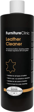 Furniture Clinic Leather Cleaner | Non-Toxic | Removes Dirt & Grime | All-Purpose Cleaning Solution for Couches, Car Seats, Purses, Shoes & Saddles | Restores All Leather Types | 17oz / 500ml by FurnitureClinic
