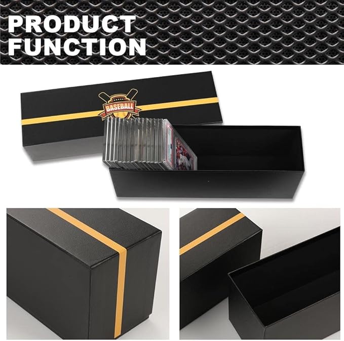 G-PLUS Graded Cards Holder Container Graded Card Storage Box Holds 50-55 Black Graded Card Box Graded Sports Card Storage Box - Image 9