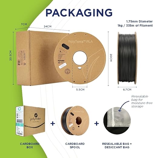 Polymaker Matte PLA Filament Sunrise Orange 1.75mm 1kg 3D Printing Filament, PolyTerra 3D Printer PLA Filament - Image 8