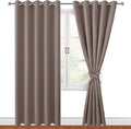 Hiasan Blackout Curtains for Bedroom, 60 x 84 Inches Long - Thermal Insulated & Light Blocking Window Curtains for Living Room/Kids Room, 2 Drape Panels Sewn with Tiebacks, Tan by Hiasan