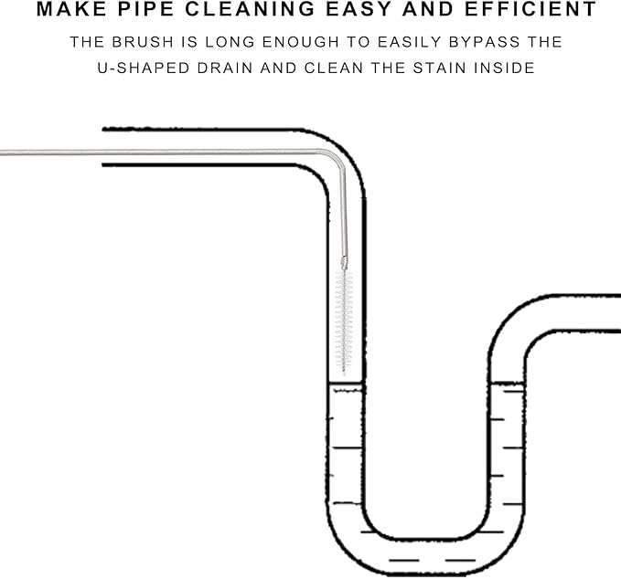 CiaraQ Bottle Cleaning Brushes, 8 Inch Nylon Tube Brush Set & A Flexible Long Drain Brush 60 inch, Cleaner for Narrow Neck Bottles Cups with Hook, Set of 11pcs, White - Image 6