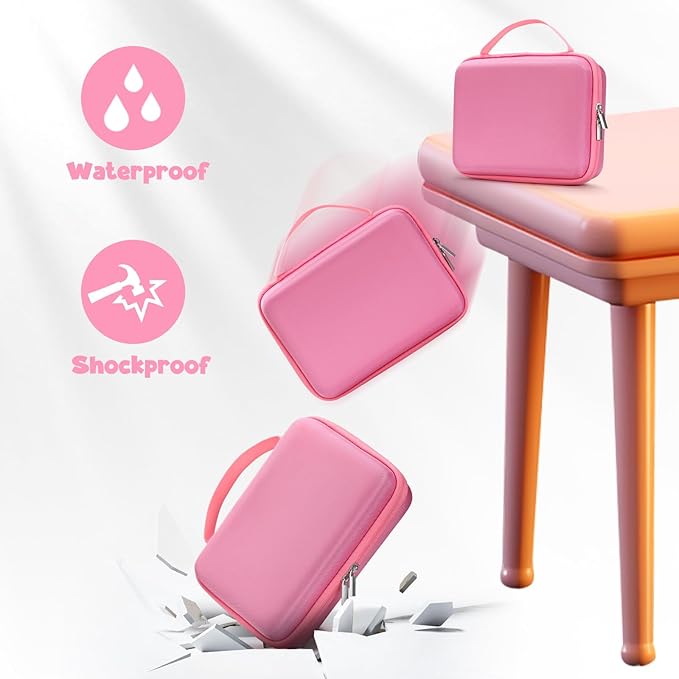 Case Compatible with 3Doodler Start+ Essentials for 3D Pen Set for Kids, Carrying Holder Fit for Printing Pens, Storage Organizer for Printing Filament Refill, Micro-USB Charger (3D-05-Pink) - Image 5