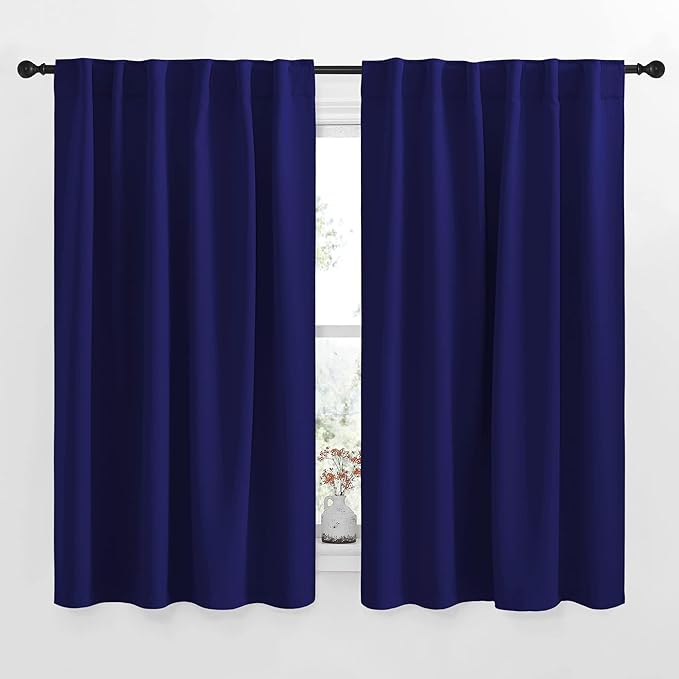 NICETOWN Blackout Draperies Curtains Window Drapes - (Royal Blue Color) 52 inches W by 63 inches L, Set of 2, Blackout Curtain Panels for Nursery by NICETOWN
