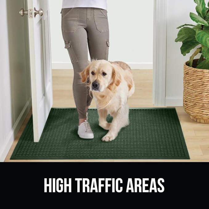 GORILLA GRIP Front Door Mat, 47x35, Indoor Outdoor Ultra Absorbent HydroAbsorb Doormat, Absorbs Up to 6 Cups of Water, Stain and Fade Resistant, Rubber Backing Doormats, Captures Dirt, Green - Image 7