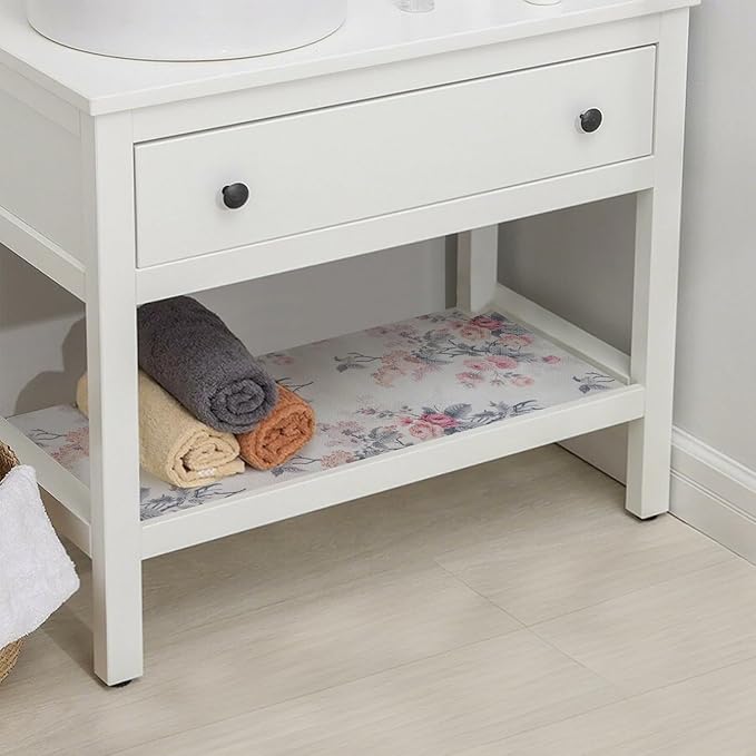 Drawer and Shelf Liner for Cabinets, Non-Adhesive and Strong Non-Slip Vintage Floral Shelf Cabinet Drawer Liners for Kitchen,Table,Bookshelves,Waterproof Cupboard Liners,12IN x 10FT - Image 6