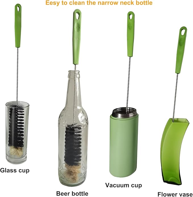 16" Water Bottle Brush for Cleaning, Dokpod Long Handle Bottle Cleaner Brush, Narrow Bottles Scrubber Brushes, Hummingbird Feeder Cleaning Brushes, Cup Cleaner Brushes, for Meat Grinder, for Pipe - Image 2