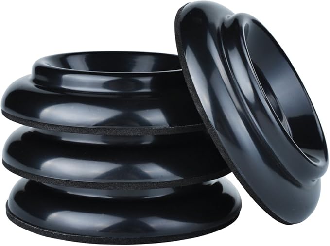 Piano Caster Cups for Upright Piano ABS Plastic Caster Piano Leg Floor Protectors Furniture Leg Pads with Non-Slip Moisture-Proof& Anti-Noise Felt Pads Set of 4, Black (Black) by Unknown