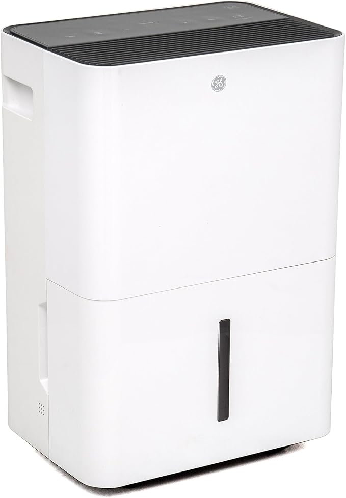 GE Energy Star Portable Dehumidifier for Basement, Bedroom, Bathroom, Closet or Small Rooms up to 1500 Sq Ft, 22 Pint with Removable Bucket and Continuous Drain Connect for Auto or Manual Drainage by GEAppliances