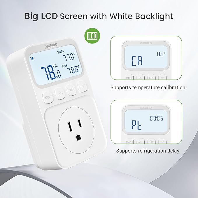 INKBIRD Plug in Thermostat 15A 1800W, Programmable Heating Cooling Digital Temperature Controller Timer for Window A/C Fan Heater Greenhouse Homebrewing Reptile - Image 7
