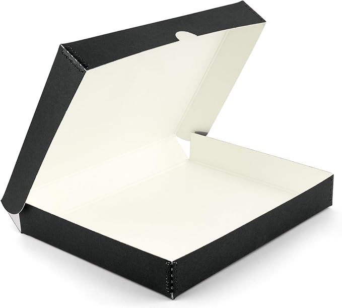 Lineco Clamshell Folio Storage Box, 16.5" x 20.5" x 1.75" Prints, Metal Edge Archival Boxboard, Color: Black by Lineco
